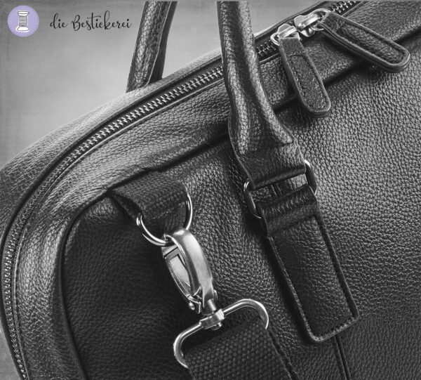 Laptoptasche aus PU-Leder mit Initialen bestickt – Bild 3